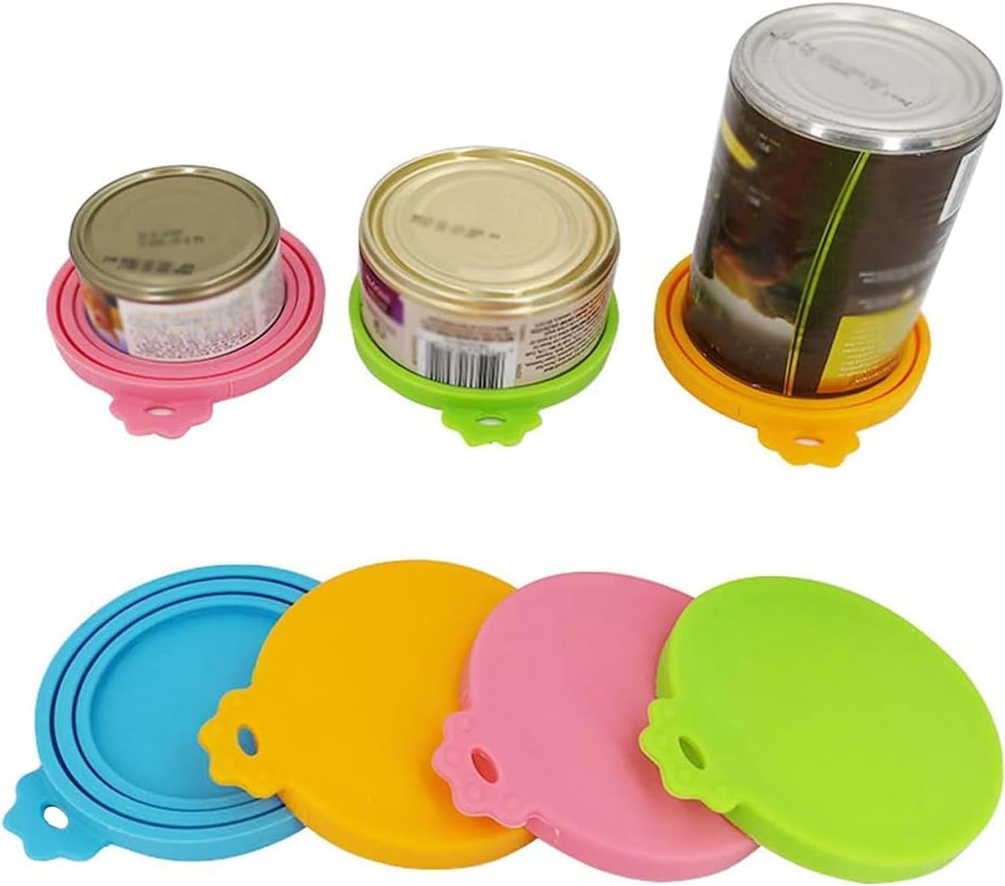  4 Pcs Silicone Pet Food Can Covers 