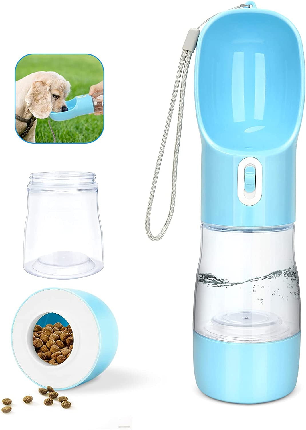 Lightweight Pet Water Bottle for Hiking, Easy to Carry, BPA Free (Blue)