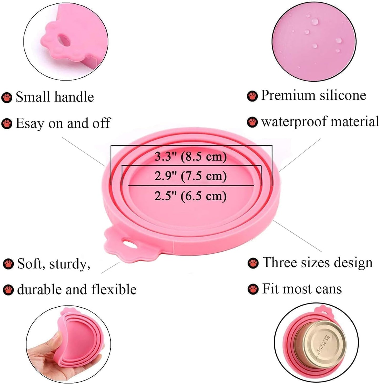  4 Pcs Silicone Pet Food Can Covers 