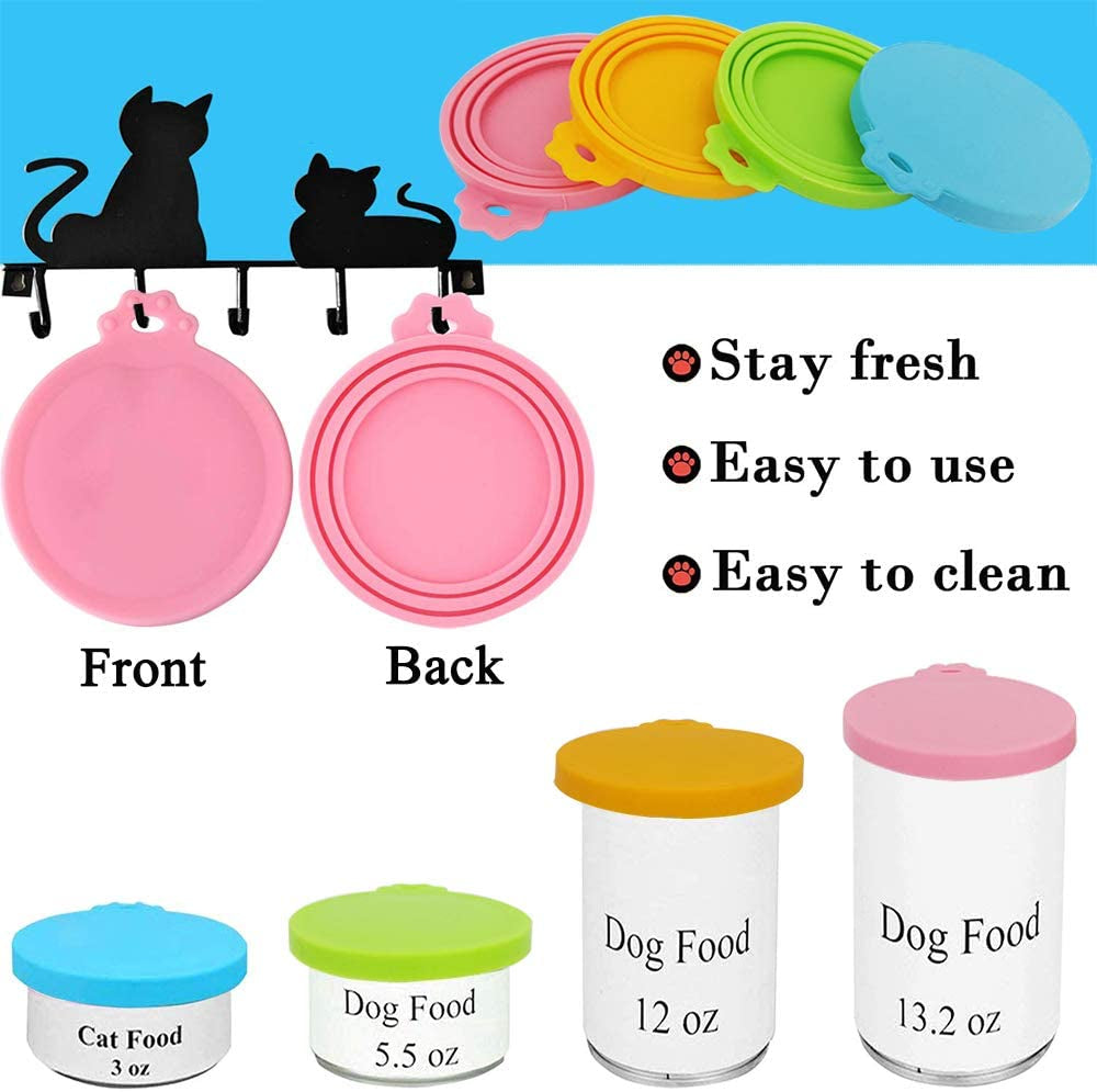  4 Pcs Silicone Pet Food Can Covers 